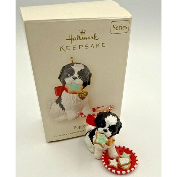 2008 Hallmark Puppy Love 18th Dog Series Shih Tzu Christmas Ornament Cookies - Picture 3 of 15